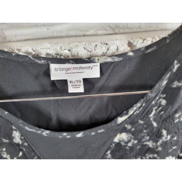 Liz Lange Maternity Womens Dress XL Shift Sleeveless Asymmetric Black TIE38XE - Picture 10 of 11